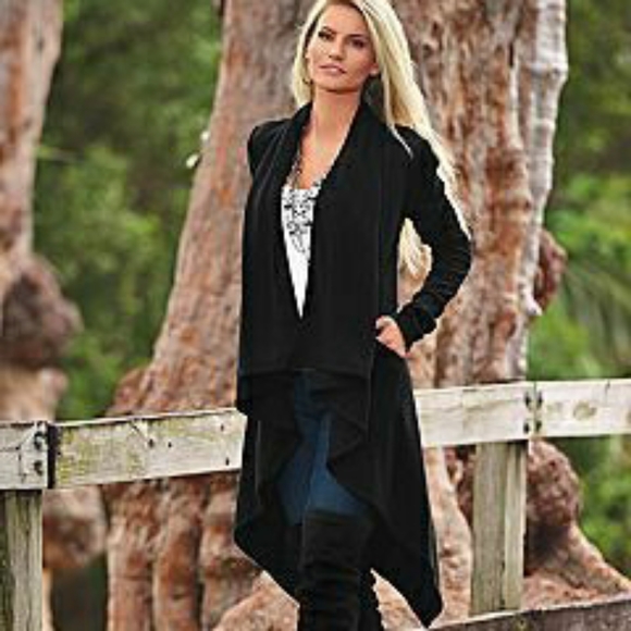 black duster sweater